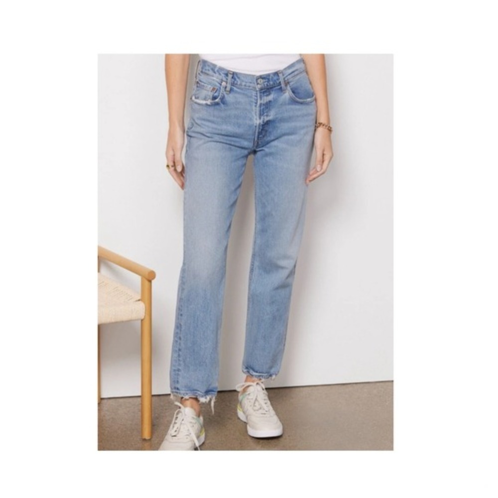 AGOLDE Kye Mid Rise Crop Ankle‎  Straight Denim Jean SIZE 24 MEDIUM WASH